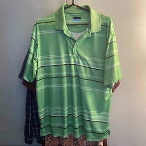 PGA Tour Men’s Polo Shirt XL – Green Stripe
